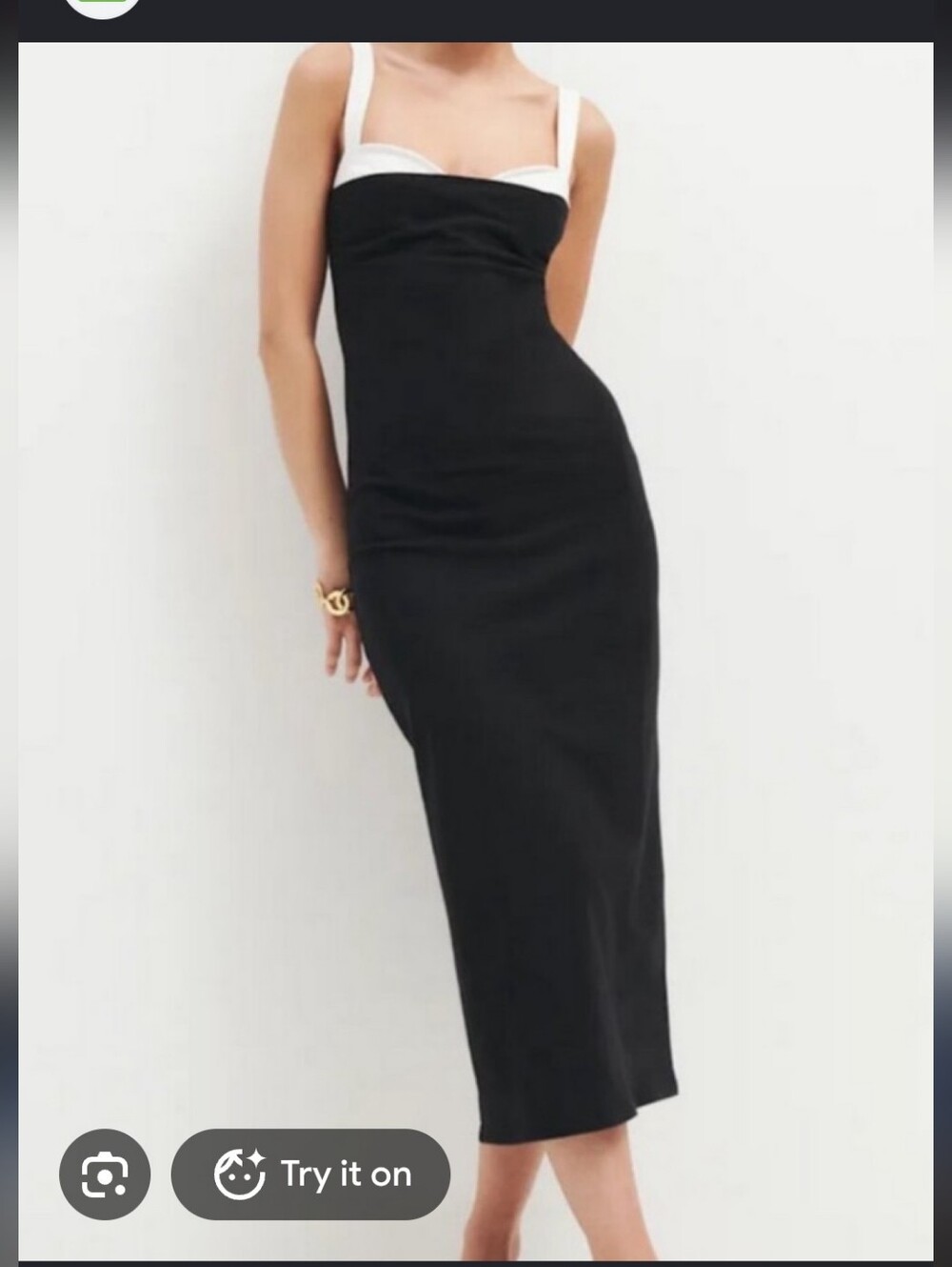 the Camila Coelho Evangelina Midi Dress in Black & White.